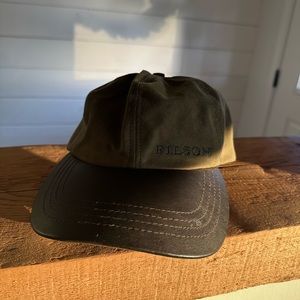 Filson baseball cap waxed canvas tin cloth with leather bill